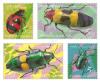 Insect Postage Stamps [Reflective clear foil stamping on the insects]